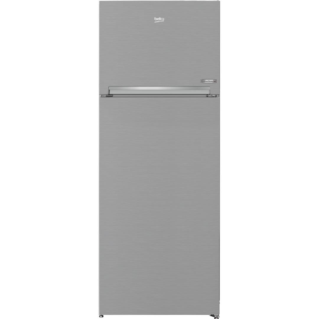Beko NoFrost Top Freezer Refrigerator , 408 Liter Inverter Motor , Silver - RDNE448M20XB