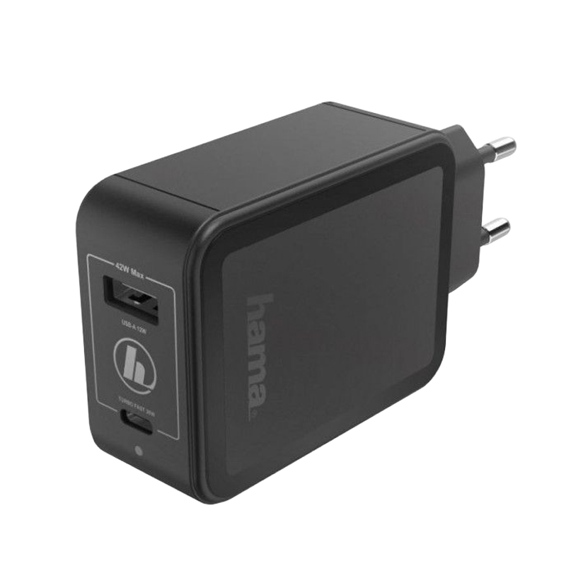 Hama Wall Charger , 2 Ports USB , 42 Watt Black - 183321