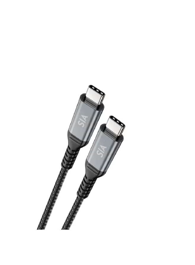 Sia Type C Charging Cable 1 Centimeter Black Grey - BBCC100-60