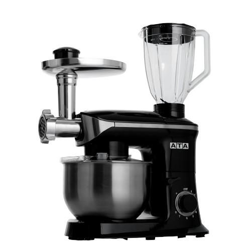 ATA Food Processor with Attachments , 2000 Watt Black