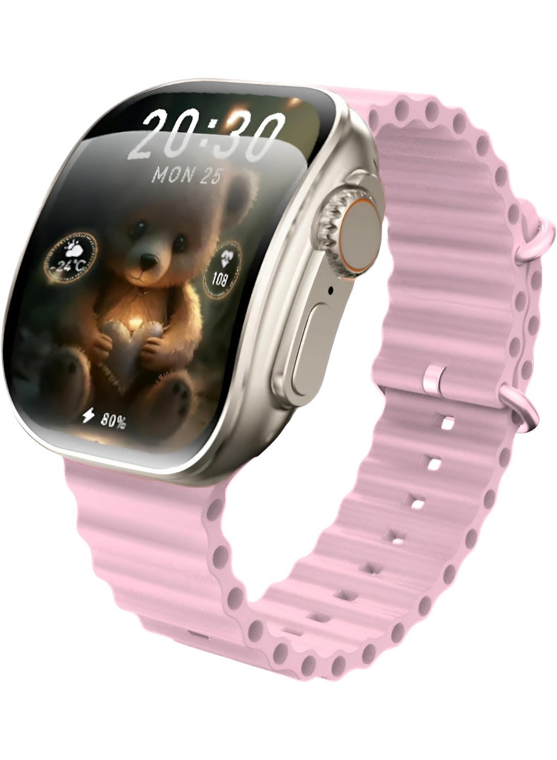 W&O X10 Ultra 3 Smart Watch , 49 Inch Silver Pink