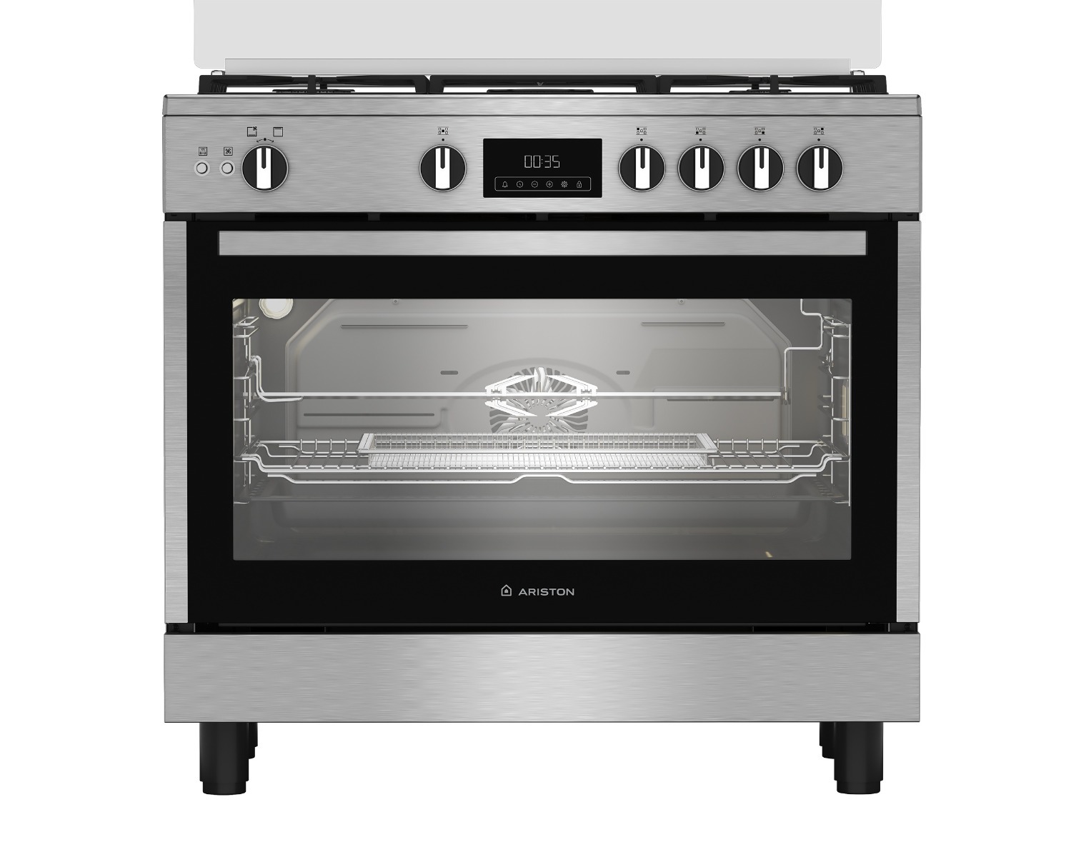Ariston Gas Cooker , 5 Burners , Silver - ARR9 GGF 33229 XEG