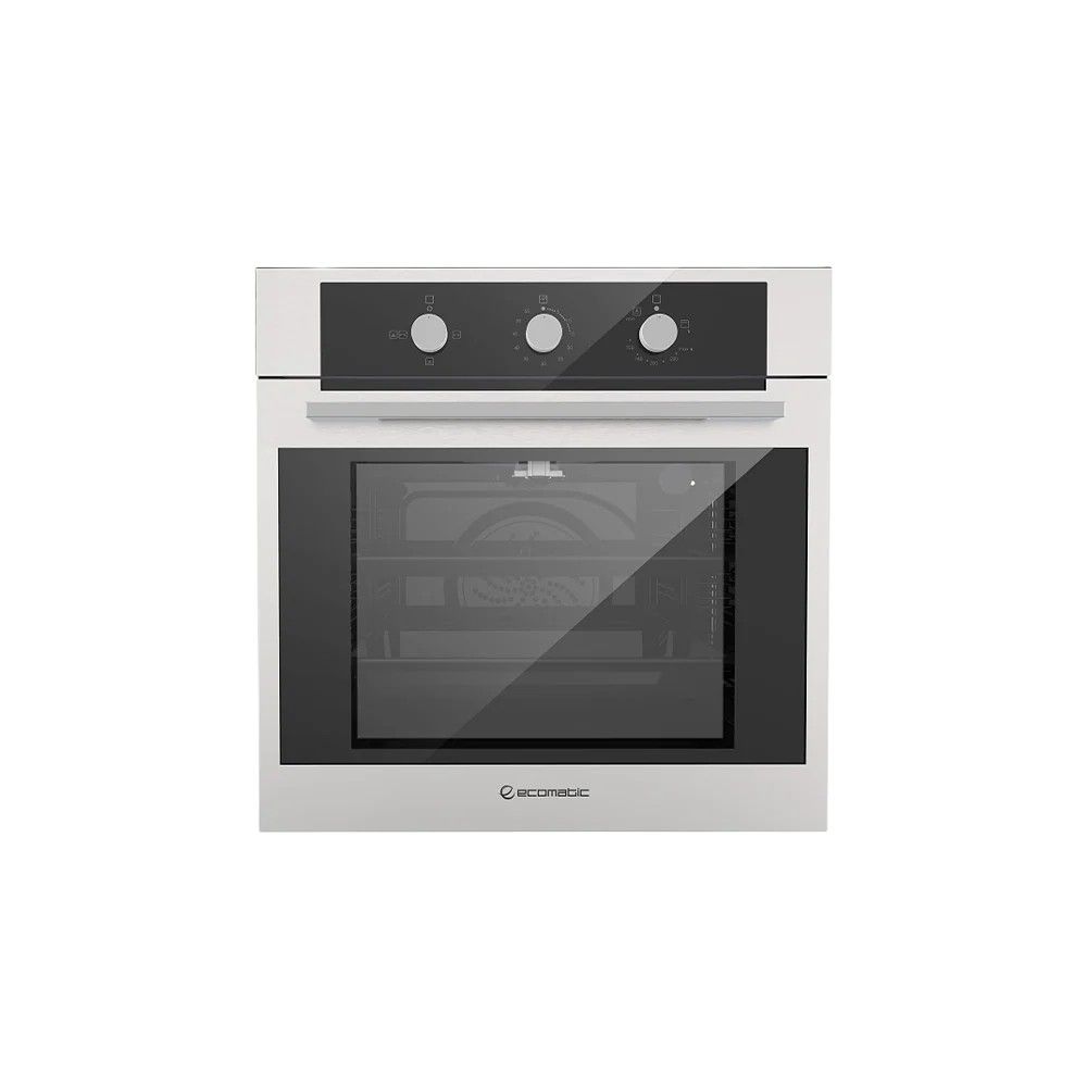 Ecomatic Crystal Built-in Gas Oven with Grill , 60 Centimeter 67 Liter , Black Stainless Steel - G6424T