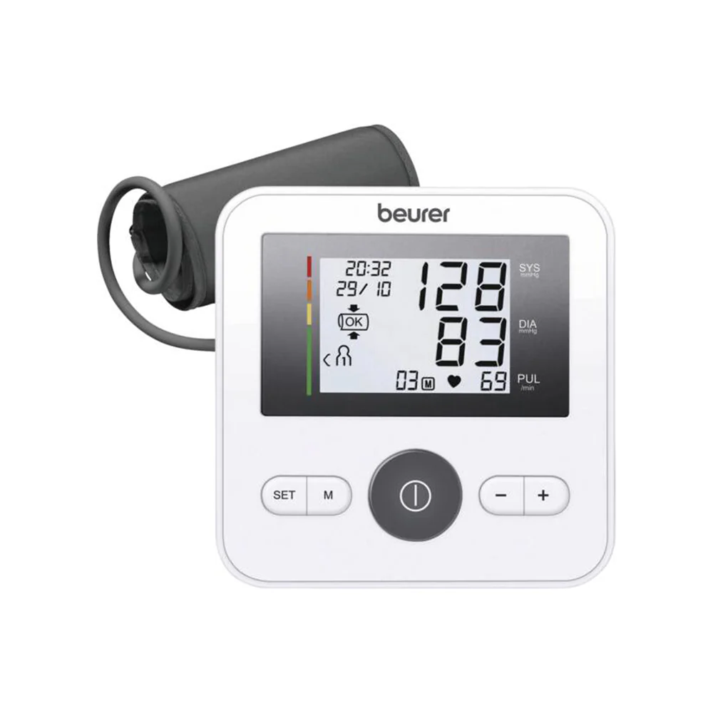 Beurer battery-operated or Type c port Upper arm Blood Pressure Monitor , White Gray - BM 27+