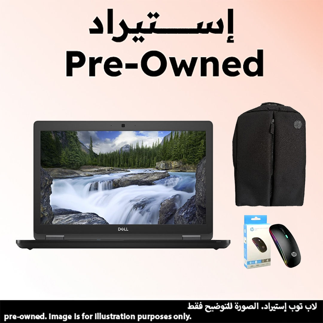 Dell Latitude 5590 Laptop, 15.6 Inch, FHD Display, Windows 10 - Black (Pre-Owned) with Wireless Mouse and Laptop Packback