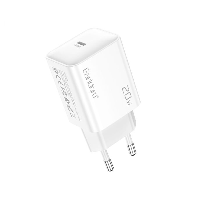 Earldom Wall Charger , 1 Ports Type C , 20 Watt White - ES-EU54