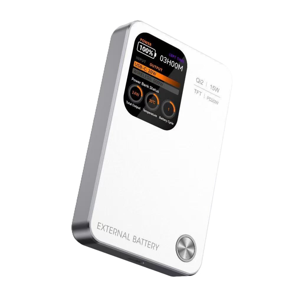 Nine Airmag Power Wired and Wireless Magnetic Power Bank , 5000 mAh 1 Ports , White , MY15